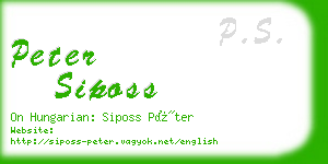 peter siposs business card